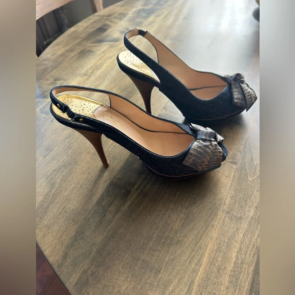 🎀🎀Cole Haan Navy Peep Toe Heels with Bow NIKE AIR